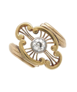 Victorian 14k Gold Ring w/Wire Work and Genuine Diamond Set in Platinum ... - $20,823.89 MXN