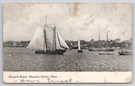 Gloucester Harbor Mass Outward Bound Sailing Massachusetts Postcard L30 - £15.76 GBP