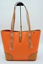 Dooney &amp; Bourke Claremont Dover Coral Orange Leather Shoulder Bag Tote N... - £155.71 GBP