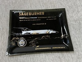 McDonnell F4H Phantom II SAGEBURNER 1961 US Navy Speed Record Glass Dish... - $197.99