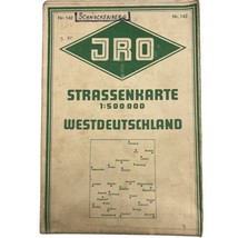 Vintage Circa 1950s Map West Germany JRO Strassenkarte Westdeutschland Fold Out - £50.63 GBP