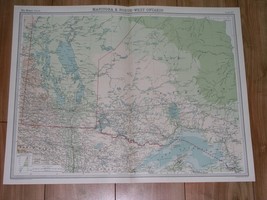 1922 Map Of Northwestern Ontario Thunder Bay Manitoba Winnipeg Lake Canada - $32.72