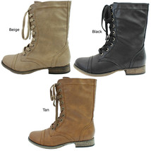 New Women&#39;s Breckelle&#39;s Georgia-21 mid calf Lace Up military Boots Size ... - $19.99