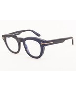 Tom Ford 5873 001 Shiny Black / Blue Block Eyeglasses TF5873-B 001 49mm - $265.05