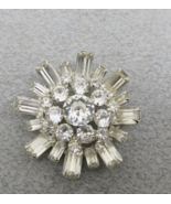 Weiss Designer Brooch Baguette Rectangle Glass Cut Rhinestones 2&quot; Rhodiu... - $748.09 MXN