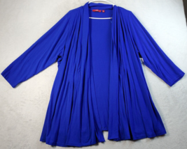 Cyrus Cardigan Womens Size 2X Blue Knit Rayon Long Casual Sleeve Open Front - £17.02 GBP