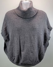 MM) Sisters Gray Cowl Turtle Neck Short Sleeve Cape Poncho Sweater Women... - £10.24 GBP