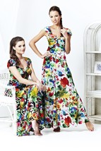 Party Floral Long Skirt Set Summer Sleeveless Top Made In Europe S M L - £74.29 GBP