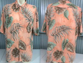 Hollis River Peach XL Rayon Hawaiian Tropical Beach Shirt  - £11.59 GBP