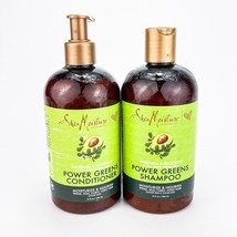 Shea Moisture Power Greens Shampoo  Conditioner Lot Moringa Avocado Curly Hair - $24.14