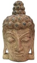 Sculpture Buddha Linen Solid Wood Carved - £192.08 GBP