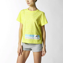 Adidas Stella Sport S20651 Boxy Printed Tee Top Yellow Zest White ( S ) Free Ship - £69.63 GBP