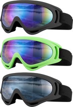 SixYard Ski Goggles, Motorcycle Goggles, 3 Pack Snowboard Snow Goggles for Men - £21.57 GBP