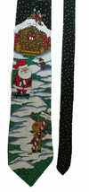 Festive Yule Tie Greetings Christmas Novelty Necktie Santa North Pole Golf - $11.00