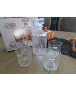 Godinger Studio Crystal Whiskey Set Decanter & 4 Old Fashioned Glasses NIB - $275.27 MXN Godinger Studio Crystal Whiskey Set Decanter & 4 Old Fashioned Glasses NIB - $275.27 MXN