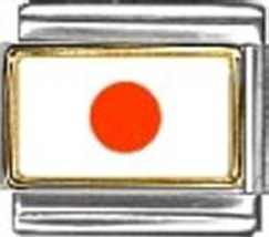 Japan Photo Flag Italian Charm Bracelet Jewelry Link - $8.88