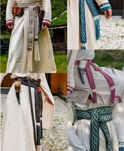 Embroidered Viking Belt – Medieval Cotton Sash with Norse Motifs for Ree... - $34.99