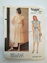 90&#39;s Vogue Pattern 1357 Designer Orig. Bellville Sassoon Dress w/ Belt S... - £7.87 GBP