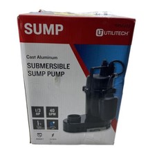 Utilitech Cast Aluminum Submersible Sump Pump 1/3 HP 40 GPM 0955622 9ft ... - $49.67