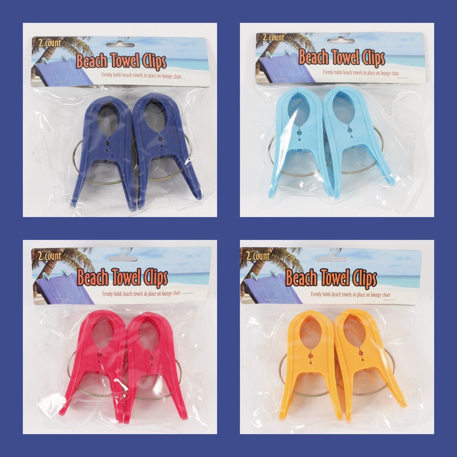 Beach Towel Clips 2-Pack Keeps Towel in Place on Chair to Avoid Sand and... - $2.99