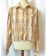 Women&#39;s URBAN OUTFITTERS Blouse Yellow Plaid Lightweight Made India Size... - £15.63 GBP