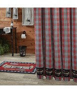 Rustic Montana Plaid Canoe Bathroom Curtain - $186.09