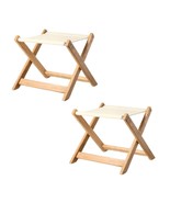 Lot of 2 Foldable Outdoor Patio Stool Natural/Cream Hearth &amp; Hand™ with ... - $1,677.57 MXN