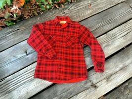 Sears Flannel Shirt Quilted Fieldmaster Men’s L Red Buffalo Plaid Lumber... - $29.87