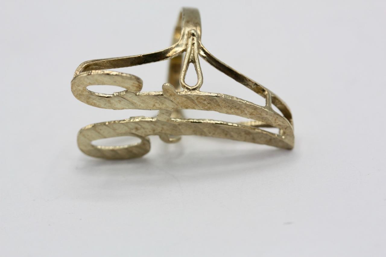 Fine 10K Yellow Gold Diamond Cut Cursive Letter A Initial Ring Size 4.5 Item image 6
