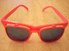 sunglasses flip up lenses bright pink unisex adult - $25.00