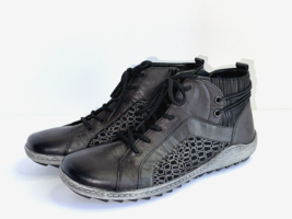 REMONTE by Rieker R1499-45  GRAY Leather Lace Up Boot Sneaker US 8.5 EU 40 - £55.94 GBP