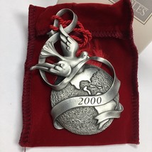 Avon Pewter Christmas Ornament 2000 Peaceful Millennium World &amp; Dove - £13.91 GBP