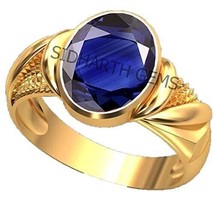 12.25 Ratti 11.00 Certified Original Blue Sapphire Gold Plated Ring Panchdhatu A - £37.81 GBP