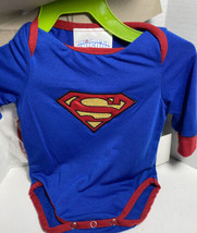 DC Superman Infant Costume 6-12 Months Hat Pants Cape Super Hero Dress Up New - £11.46 GBP