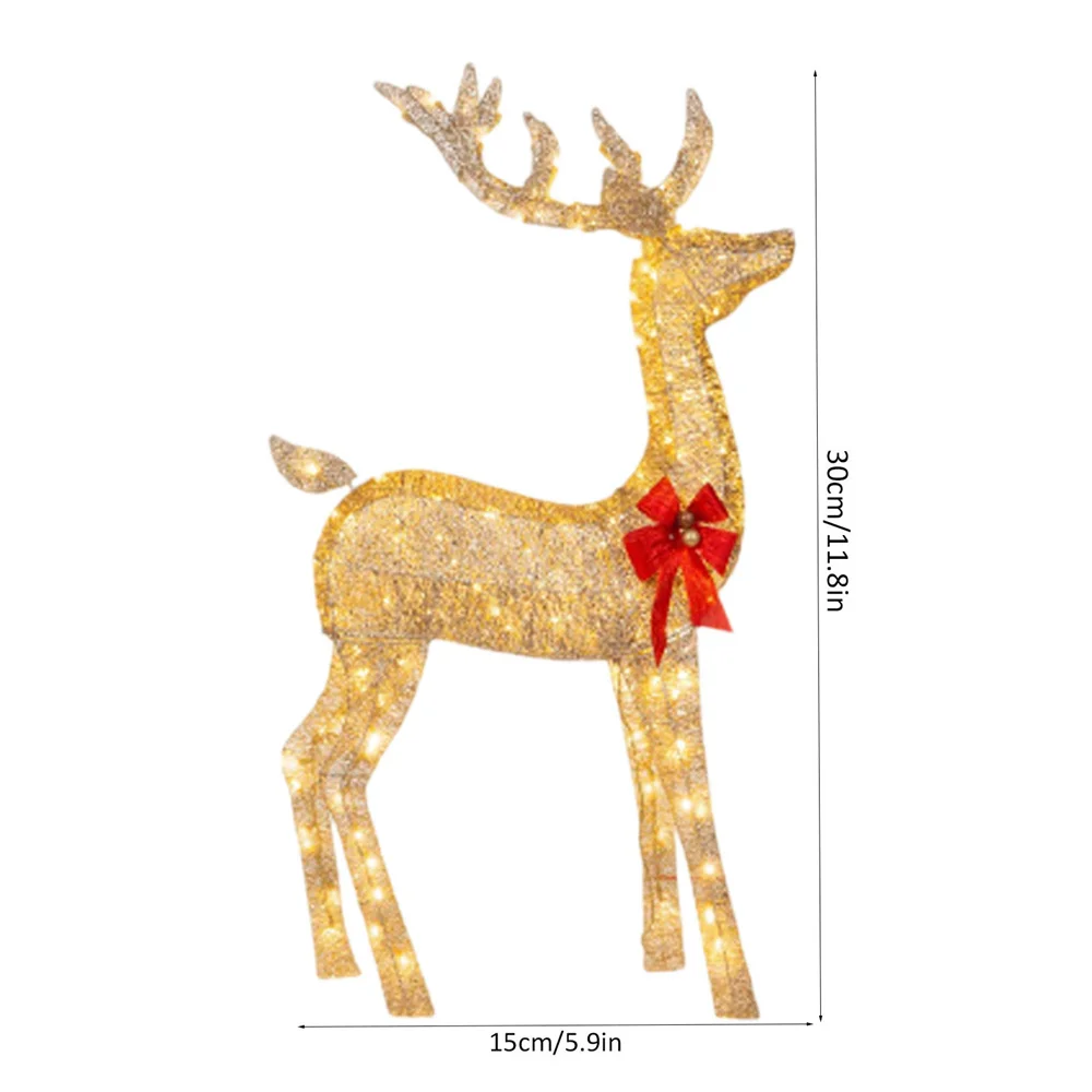 Elk Led Christmas Light Decoration Sculptures Garden Lawn  Lamp Shopping Mall Or - £63.65 GBP