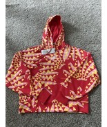 ADIDAS X FARM RIO HOODIE Kangaroo pocket Pull Over Bold Orange Red Cropp... - $64.12 CAD