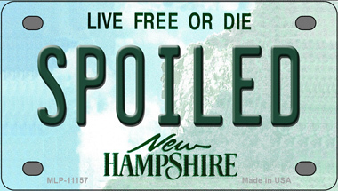 Spoiled New Hampshire Novelty Mini Metal License Plate Tag - $14.95
