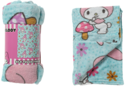 Hello Kitty My Melody Plush Silk Touch Throw Blanket Sanrio & Friends 40 X 50" - $17.38