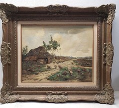 van TILBURG - ORIGINAL OIL PAINTING ANTIQUE - SHEEP DUTCH LANDSCAPE ala ... - £943.95 GBP