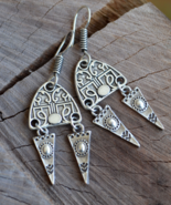 Silver earrings, tribal earrings, ethnic earrings, ethnic jewelry, triba... - £11.18 GBP