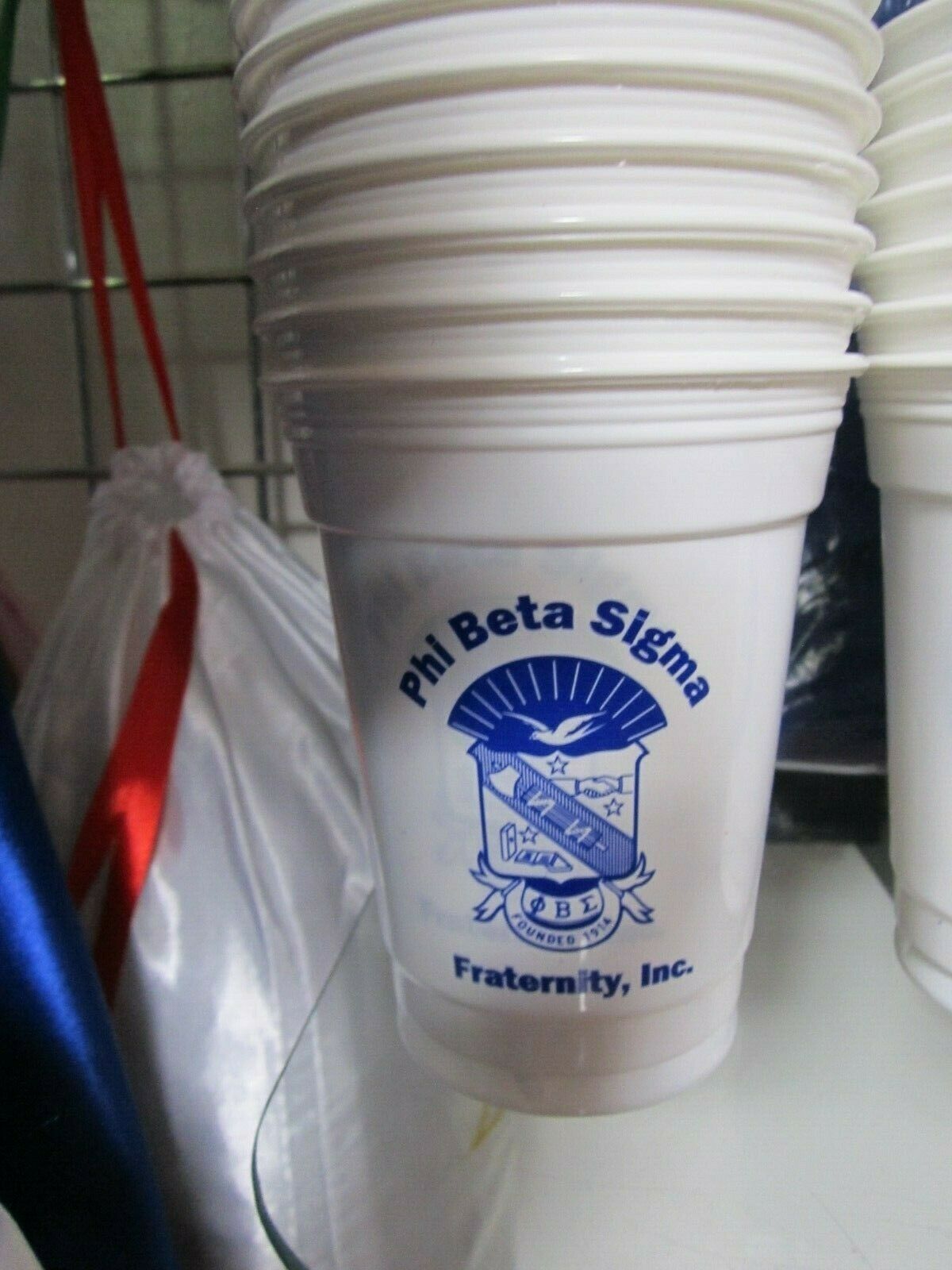 Phi Beta Sigma Fraternity Plastic Cups Divine 9 Drink Cups  White 16 oz Cup - $1.96