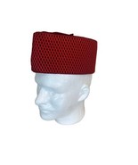 Men&#39;s Red Handmade African Traditional Suede/ Mesh Hat. One Size. - €38,96 EUR