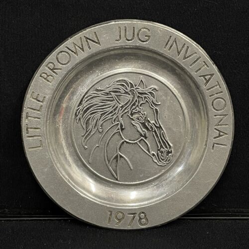 Little Brown Jug Invitational Pewter Plate 7” Pre Owned Pew Ta Rex Vinta... - $17.99