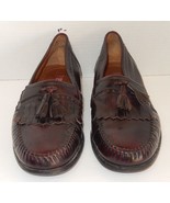 Bass Brown Mens Slip on Oxford Dress Shoes Size 10 with tassels - £38.80 GBP