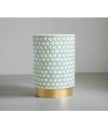 Luxurious Bone inlay targua pattern with brass base on wooden round End ... - £362.00 GBP+