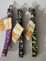 Assorted Lot of 3 SimplyDog Pet Dog Leashes .39&quot;X 4&#39; Camo, Skull, Polka Dots - £10.52 GBP