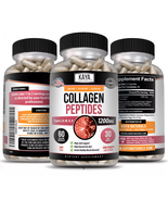 Collagen Peptides Types I, II, III, V, X 1200mg Pills Anti-Aging Skin Ca... - $562.18 MXN