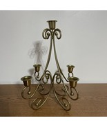 Vtg Mid Century Modern MCM Brass Tapered Candle Holder Centerpiece Cande... - $21.55