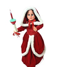 Rennoc Christmas Caroler Doll 24 in Girl Animated with Lighted Candle Vi... - $29.95