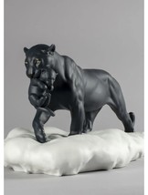 Lladro 01009382 Black Panther with Cub Figurine New - $984.00